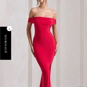 NWT Chic Off-Shoulder Red Maxi Dress